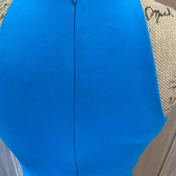 Amanda Uprichard Y2K turquoise Bodycon Midi Dress blue stretch office siren S - Picture 12 of 15